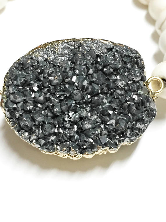 Druzy Stone Beaded Bracelet - Infinity Headbands by Ambrosia Designs