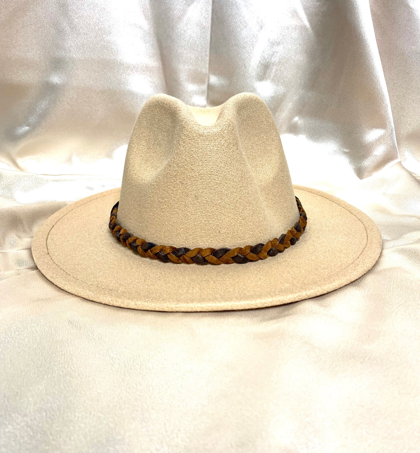 Two-Tone Brown Leather Headband