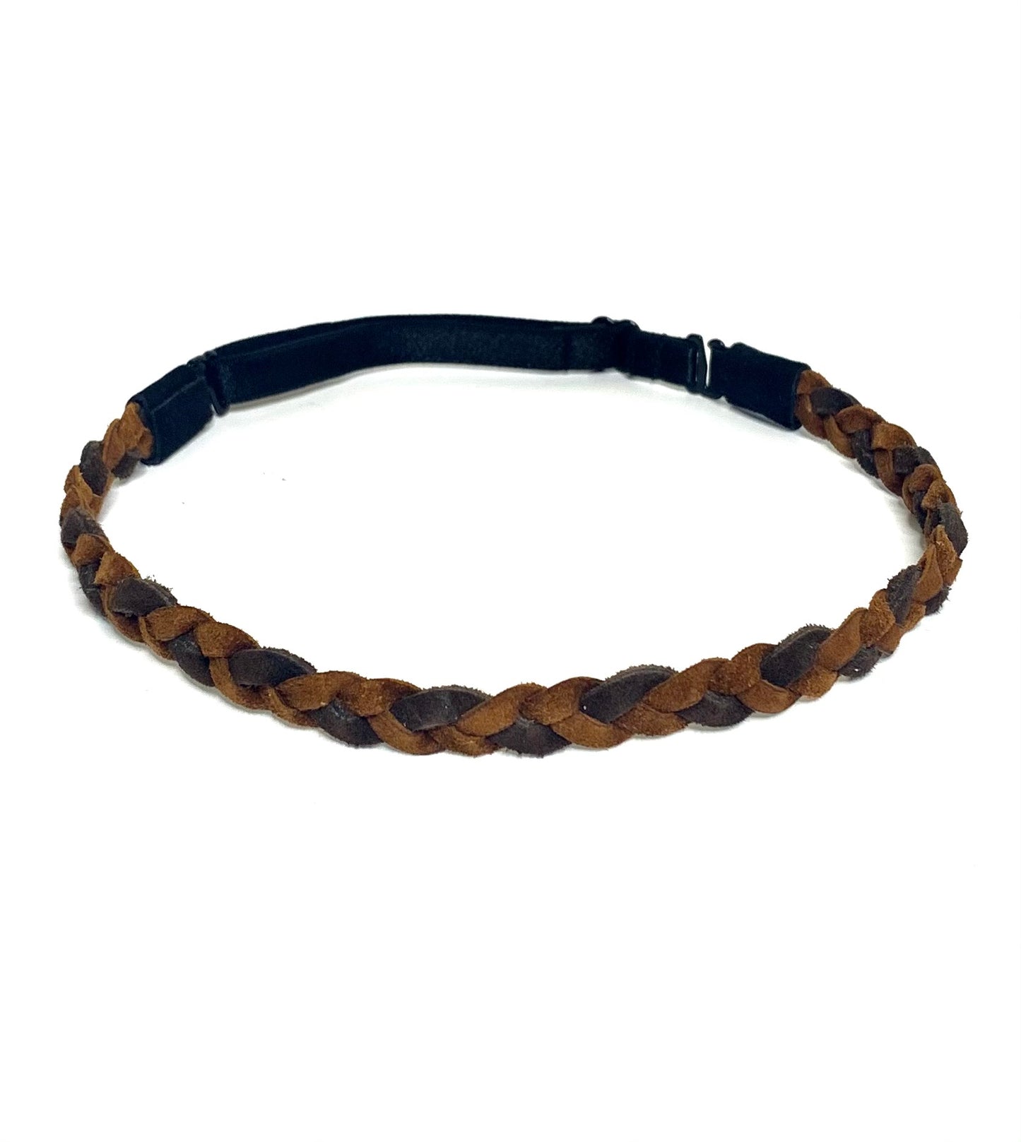 Two-Tone Brown Leather Headband