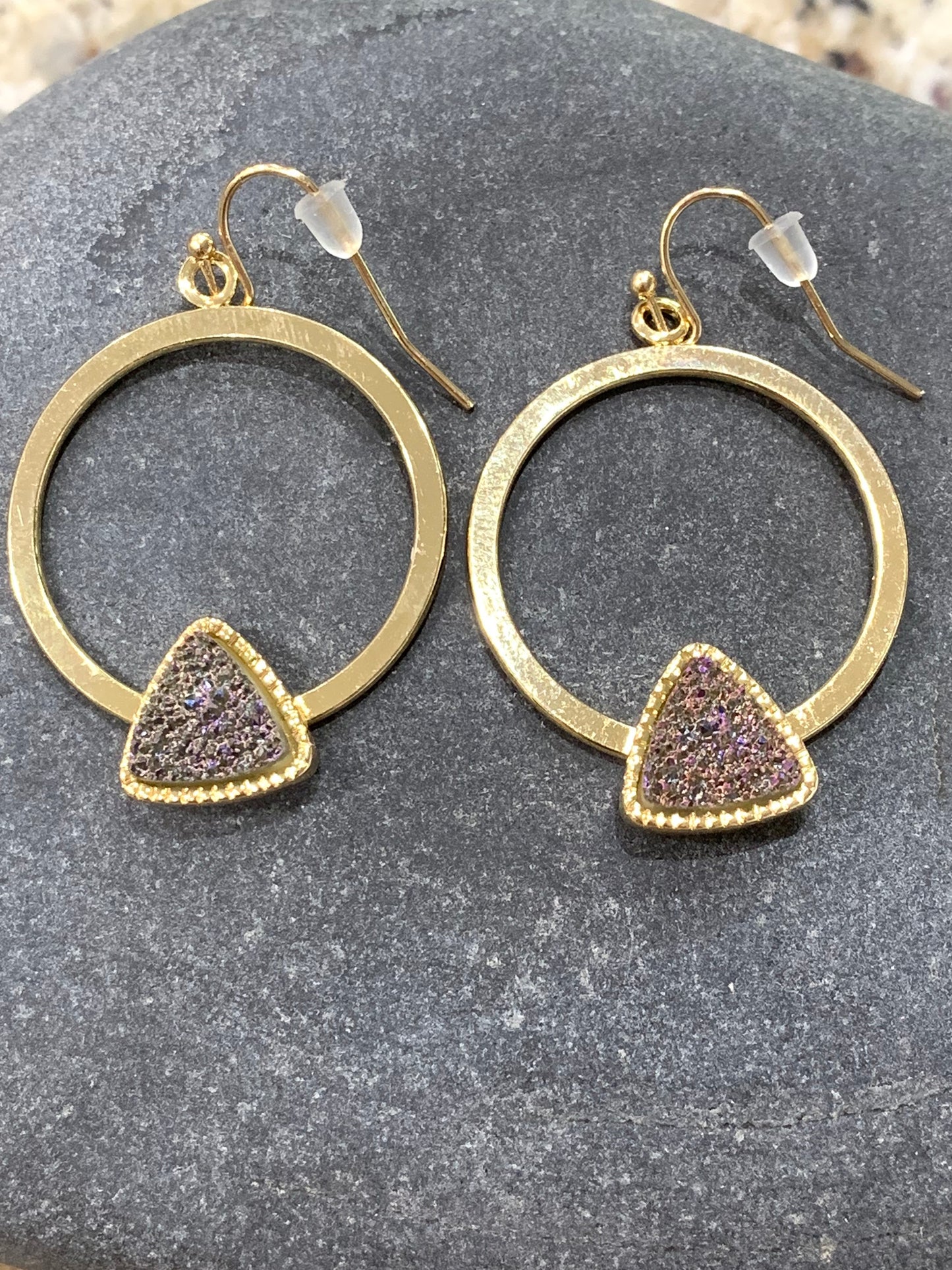 Slate druzy earrings