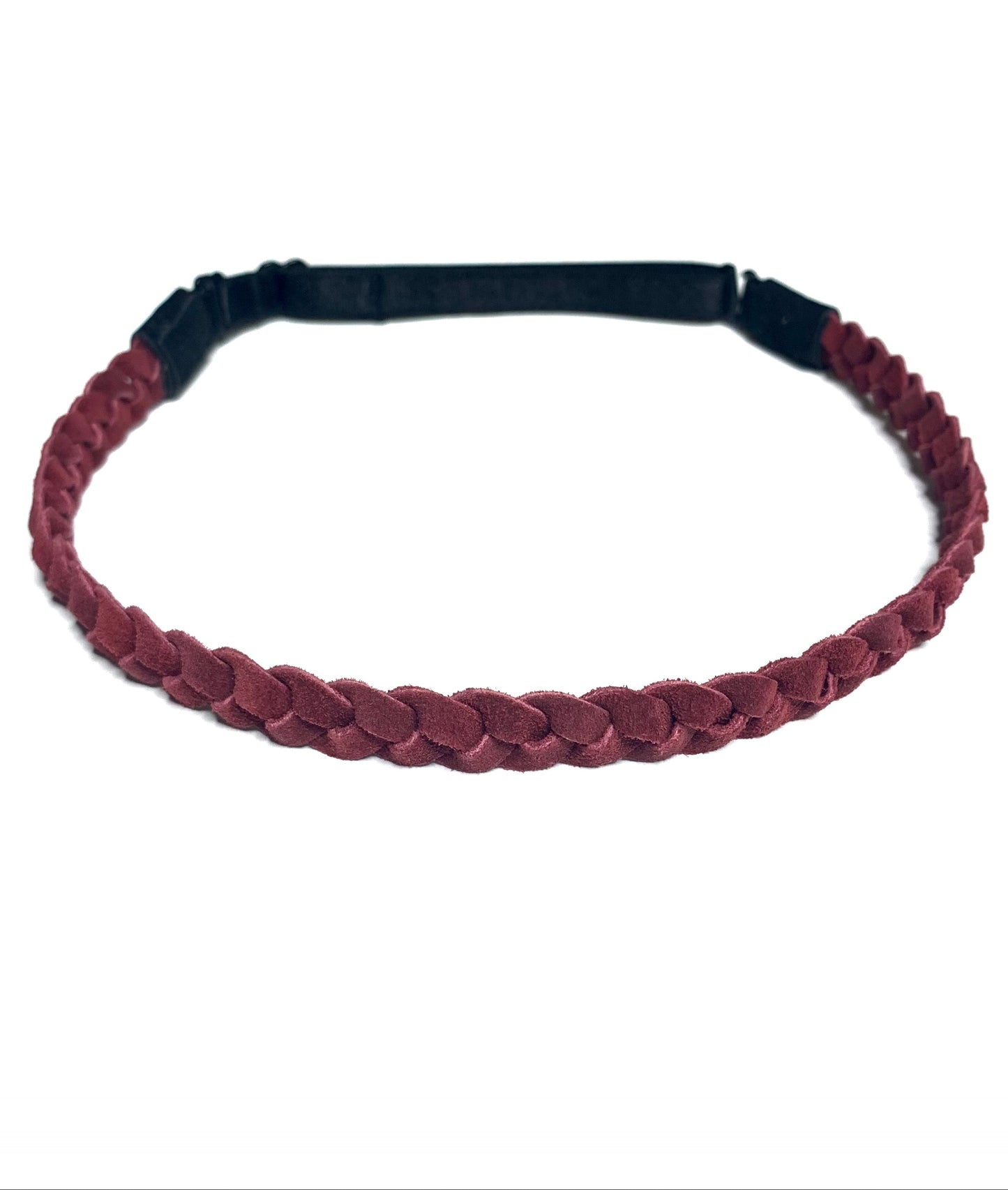 Red Burgundy Braided Leather Hat Band