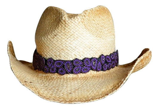 Amanda Purple and black beaded Cowboy Hat Band 