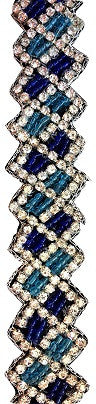 Blue Diamond Beaded Western Hat Band