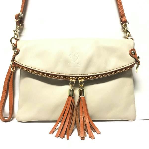 bone colored handbag, leather purse, italian handbag