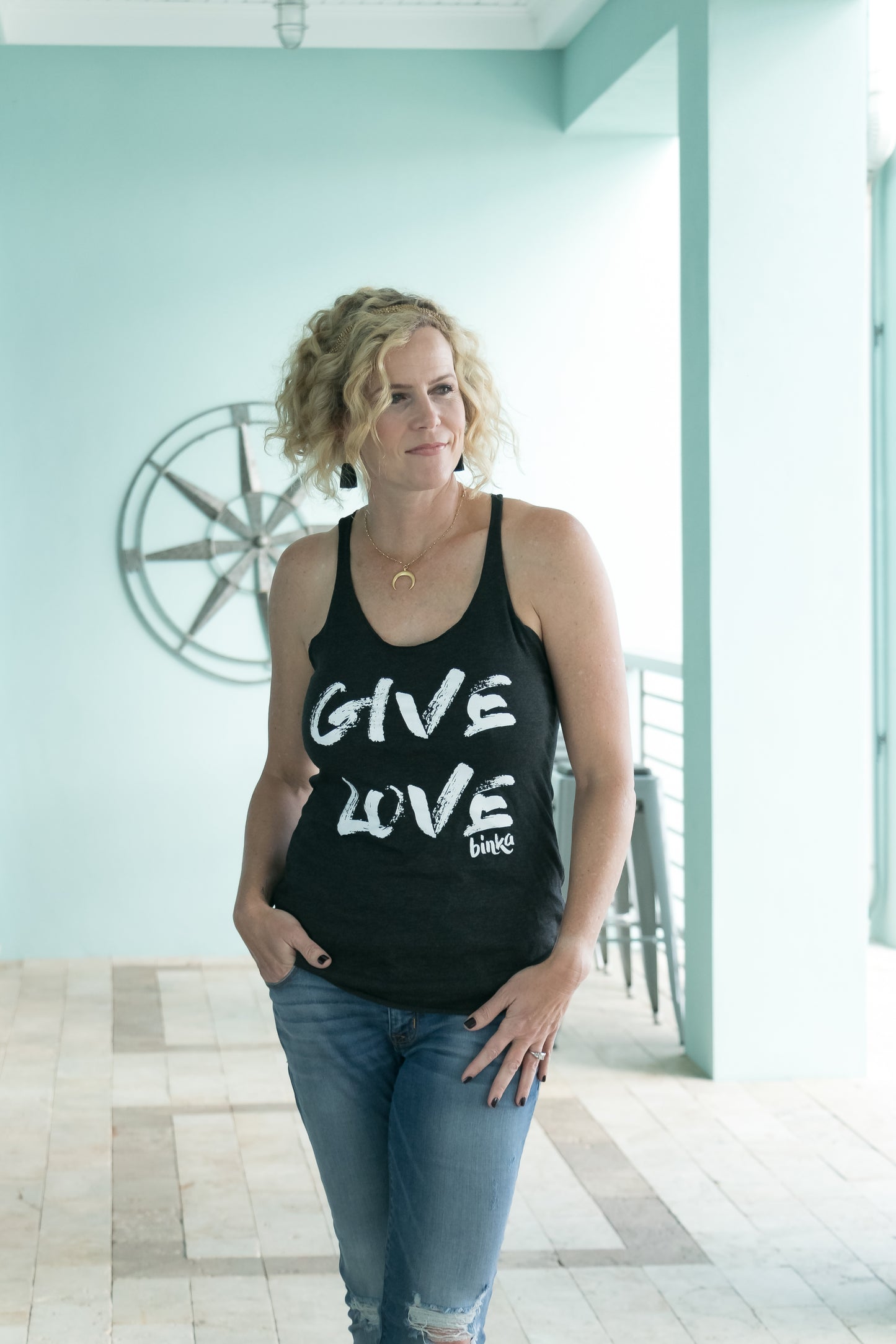 Give Love Black Tank T-Shirt