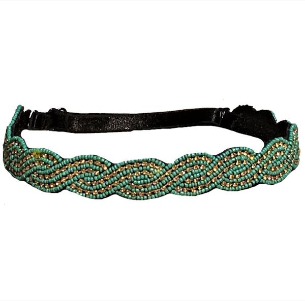 Green and Gold headband with twist pattern