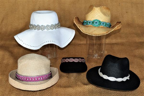 Beaded Hat Bands with adjustable elastic for any hat