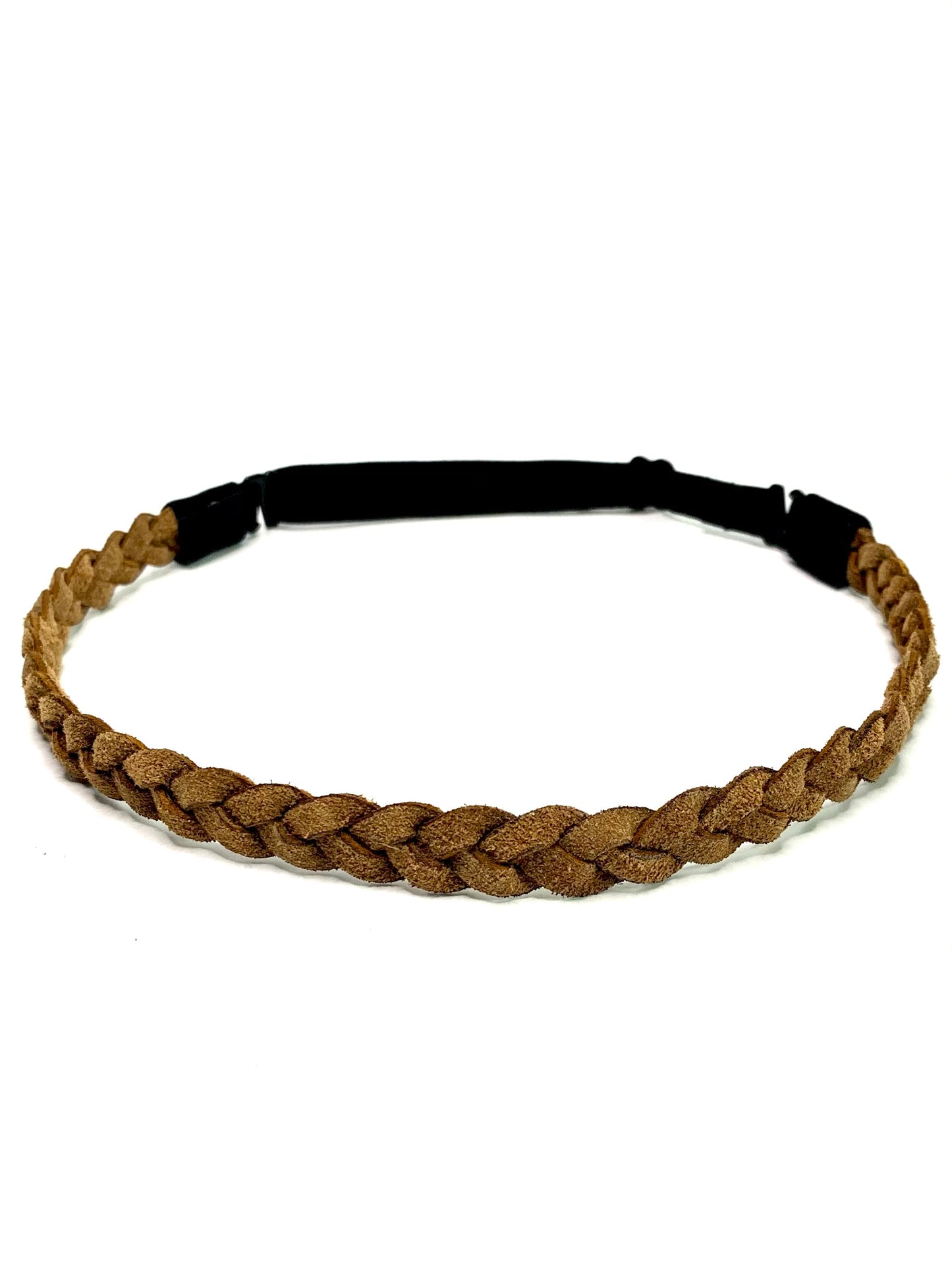 Braided Brown Leather Headband