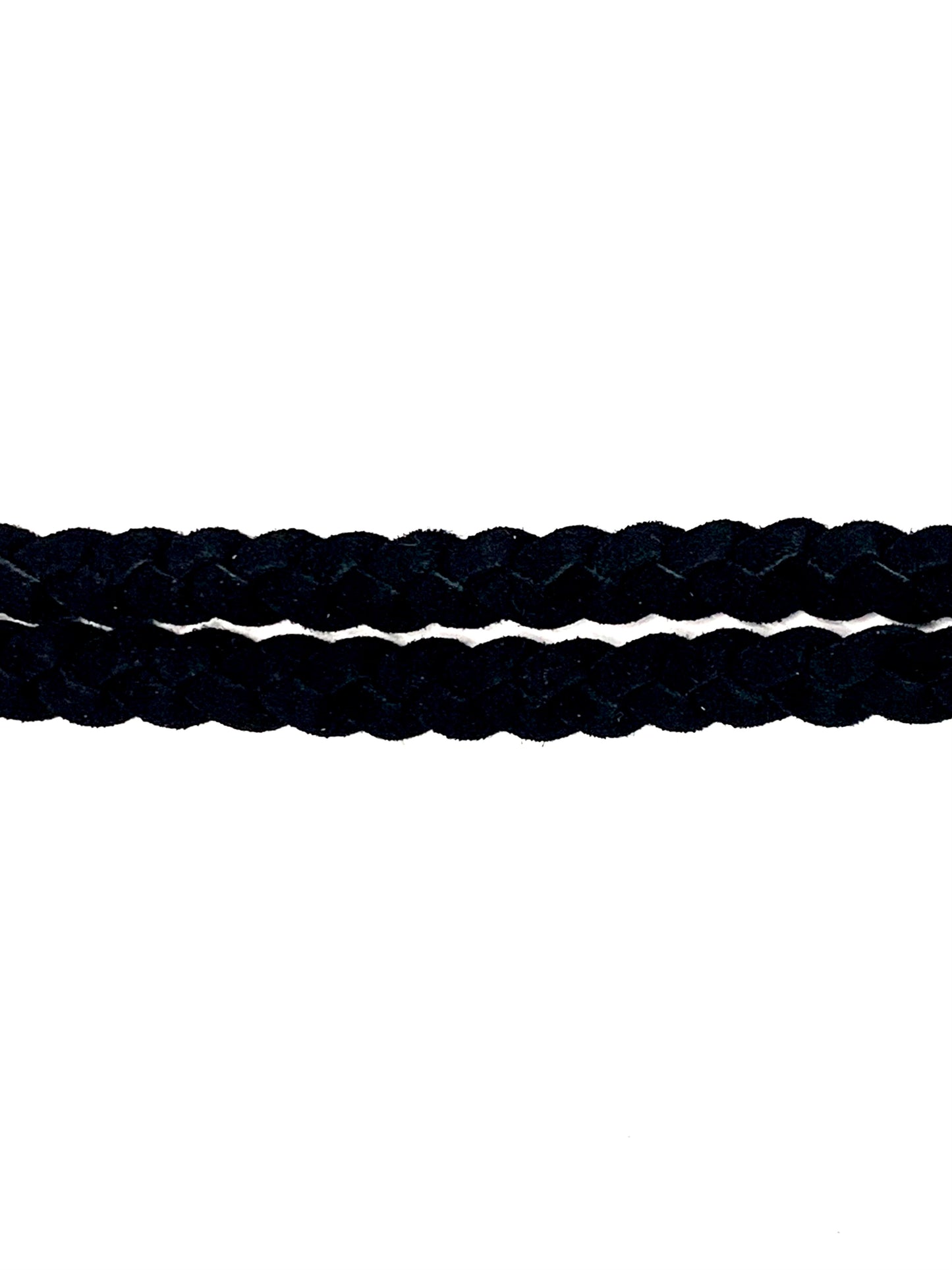 Double Braided Black Leather Hat Band