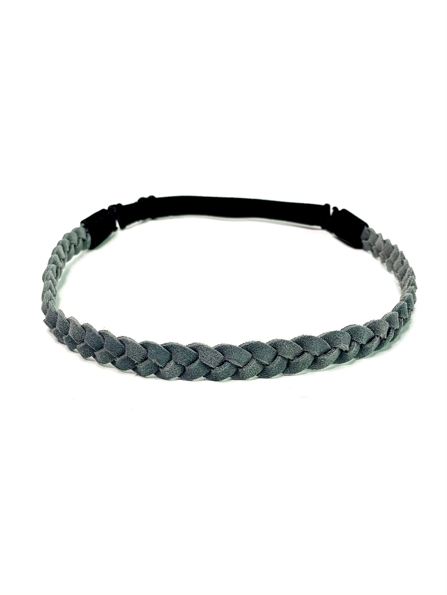 Gray Leather Hat Band
