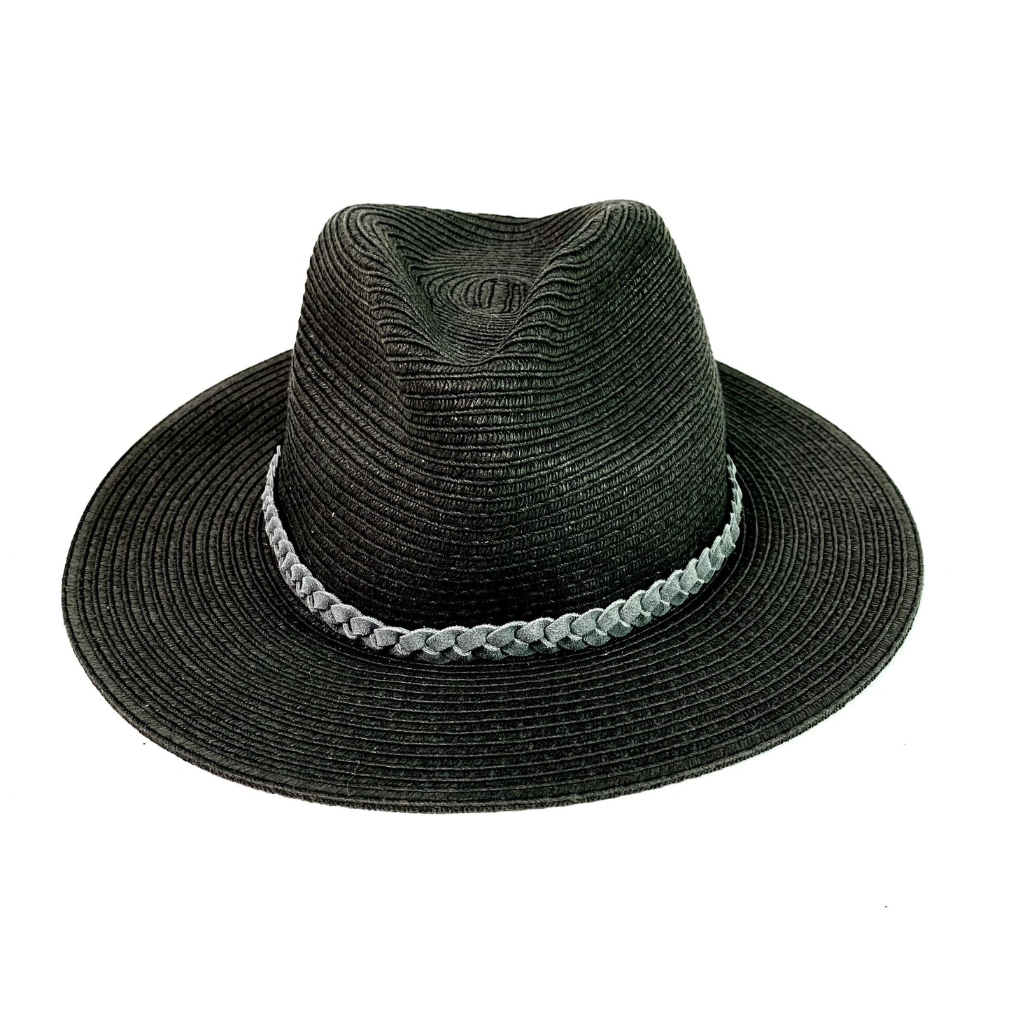 Gray Leather Hat Band