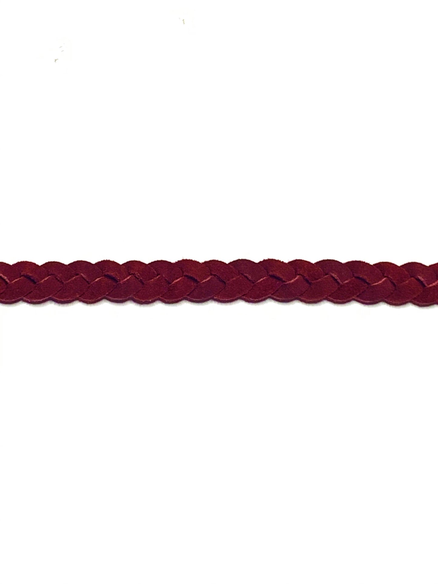 Red Burgundy Braided Leather Hat Band