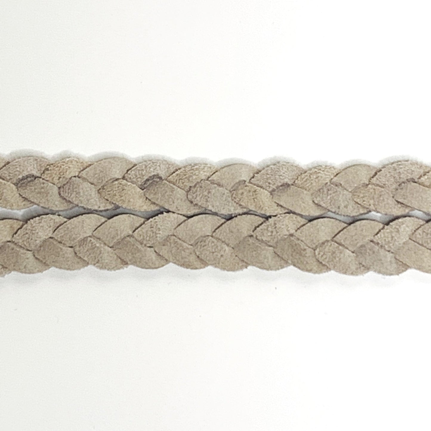 Double Braided Leather Hat Band - Ivory