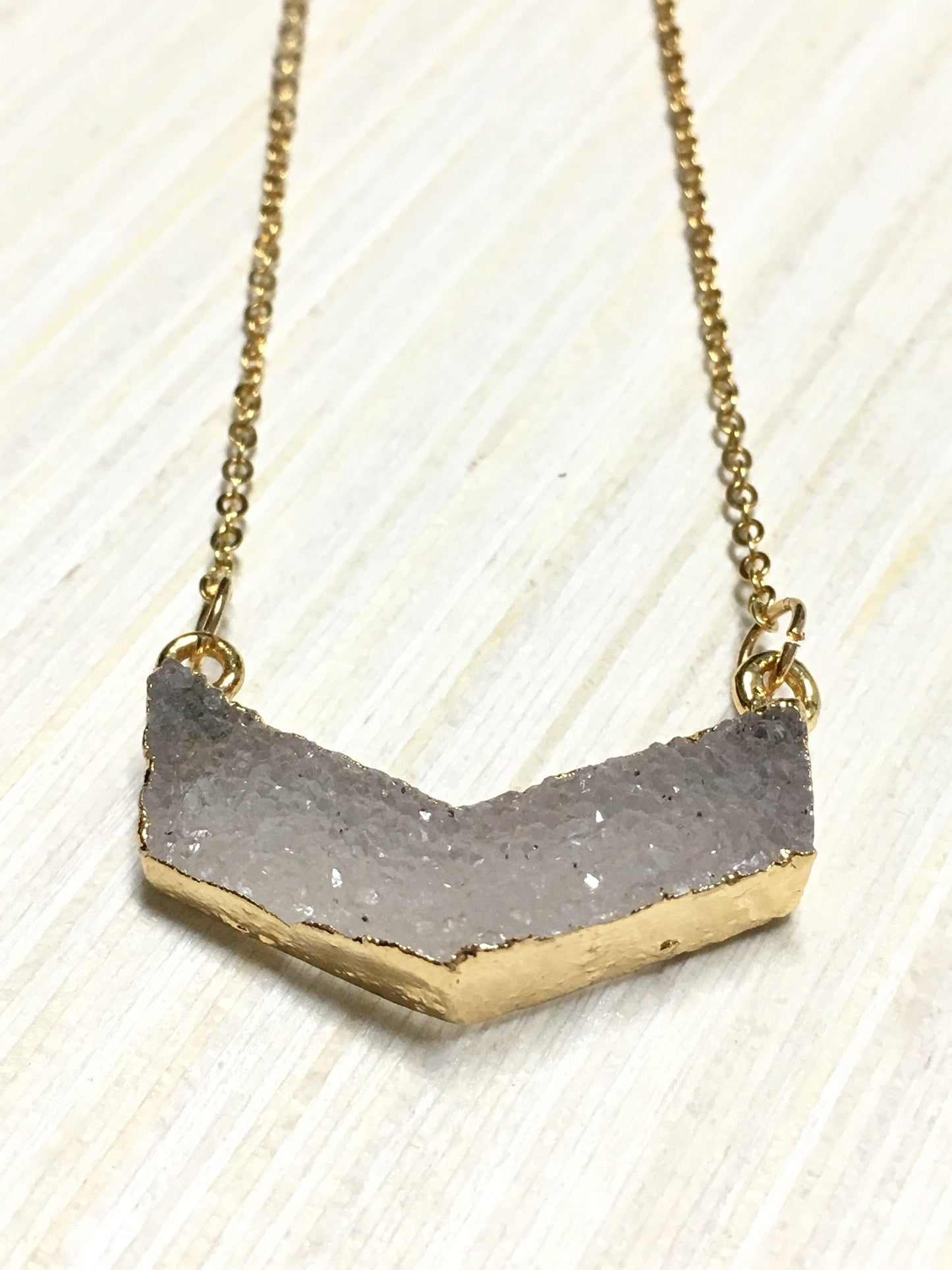 Chevron Druzy Necklace - Infinity Headbands by Ambrosia Designs