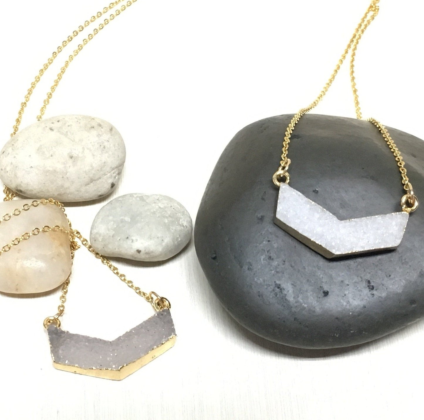 Chevron Druzy Necklace - Infinity Headbands by Ambrosia Designs