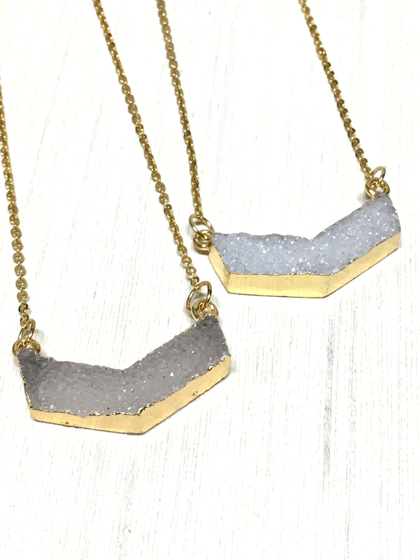 Chevron Druzy Necklace - Infinity Headbands by Ambrosia Designs