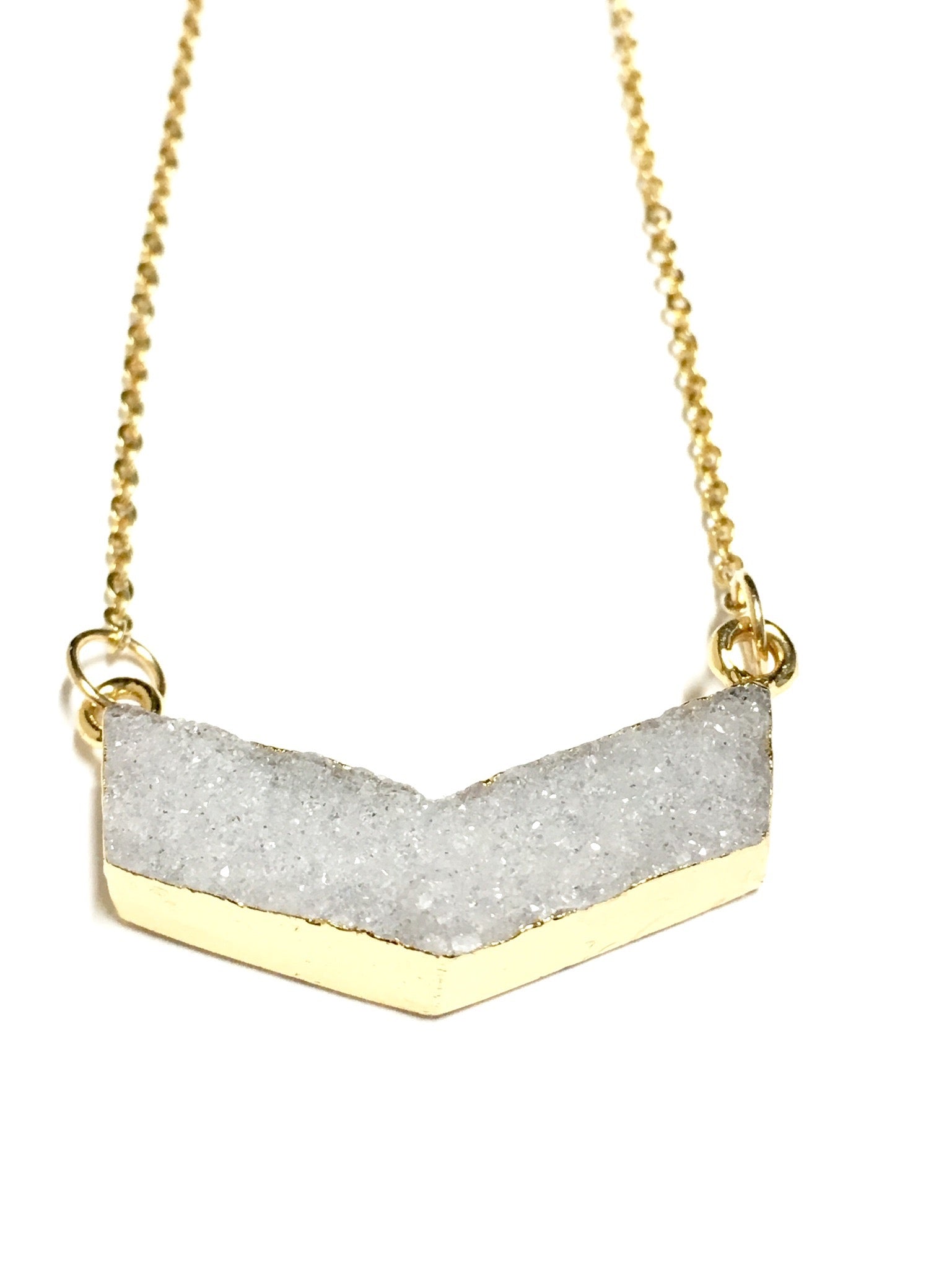 Chevron Druzy Necklace - Infinity Headbands by Ambrosia Designs