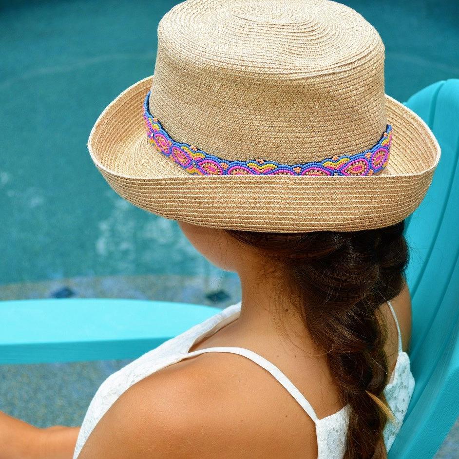 Pastel beaded Sun Hat Band