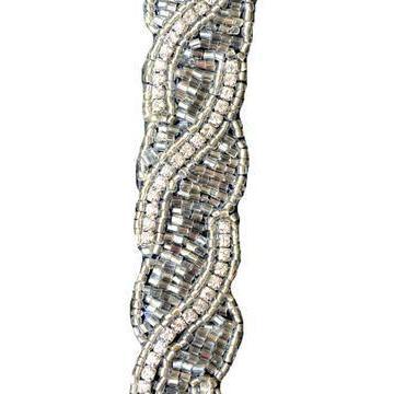 rhinestone and crystal hand beaded headband