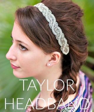 hand beaded silver headband, fashion headband