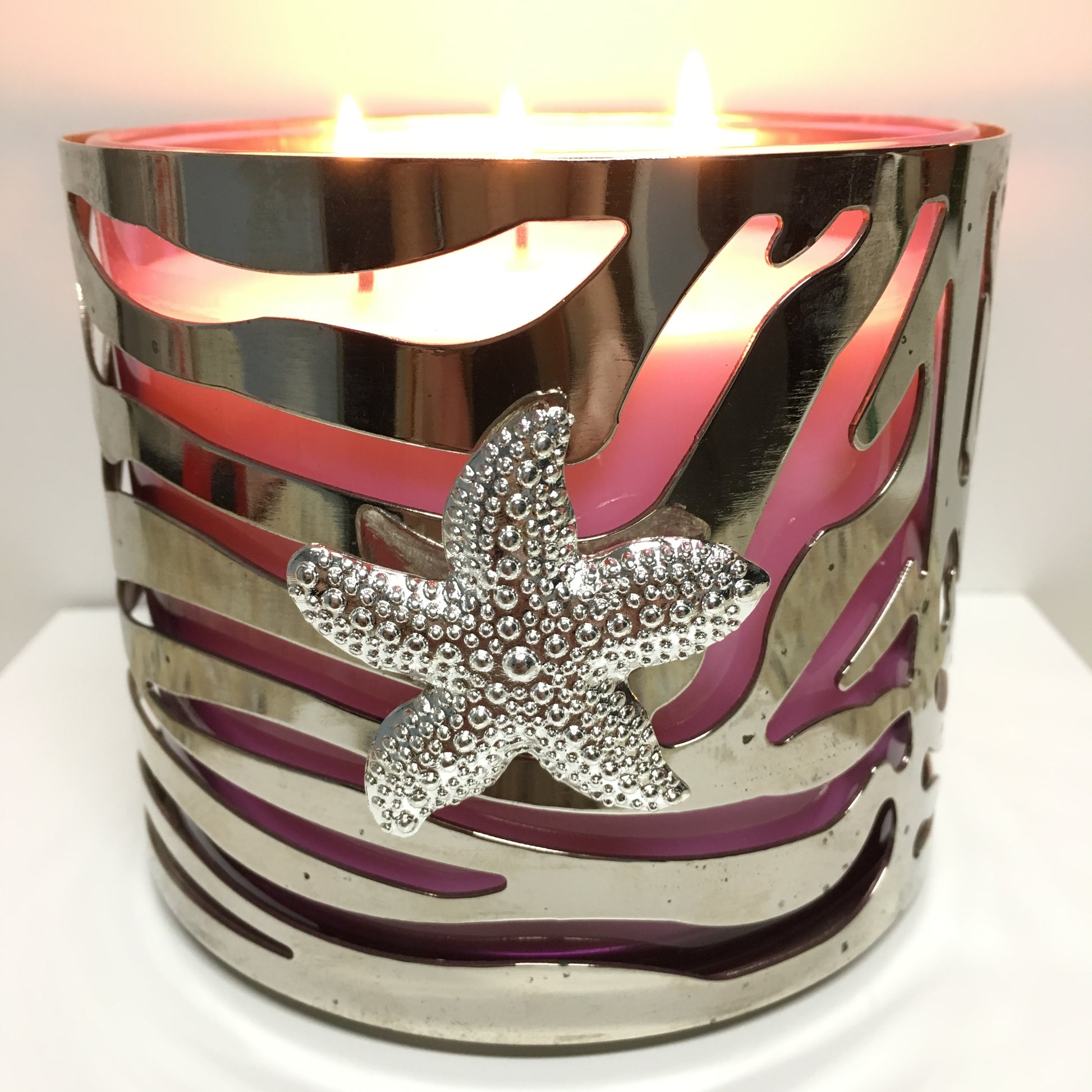 Starfish Candle Magnet - silver magnet - starfish