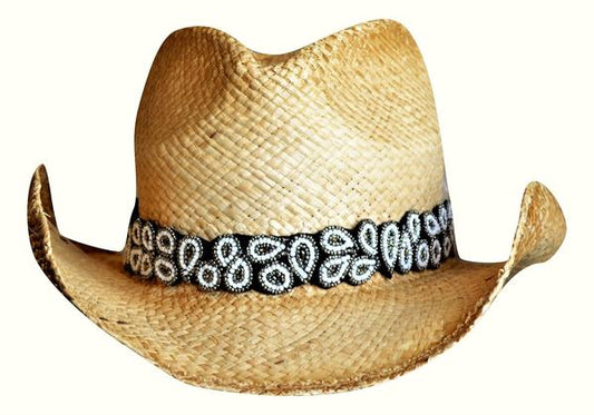 White and black Cowboy hat band 