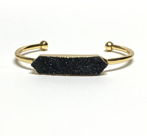 Gold Druzy Cuff Bracelet - Infinity Headbands by Ambrosia Designs