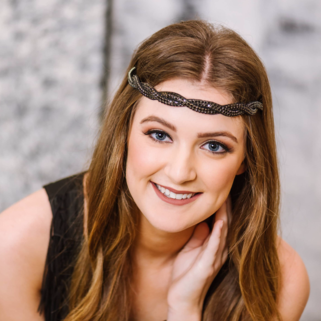 Makenzie Beaded Headband - Black hand beaded headband