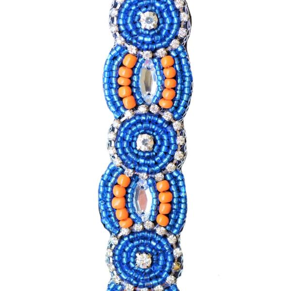 blue and orange beaded band