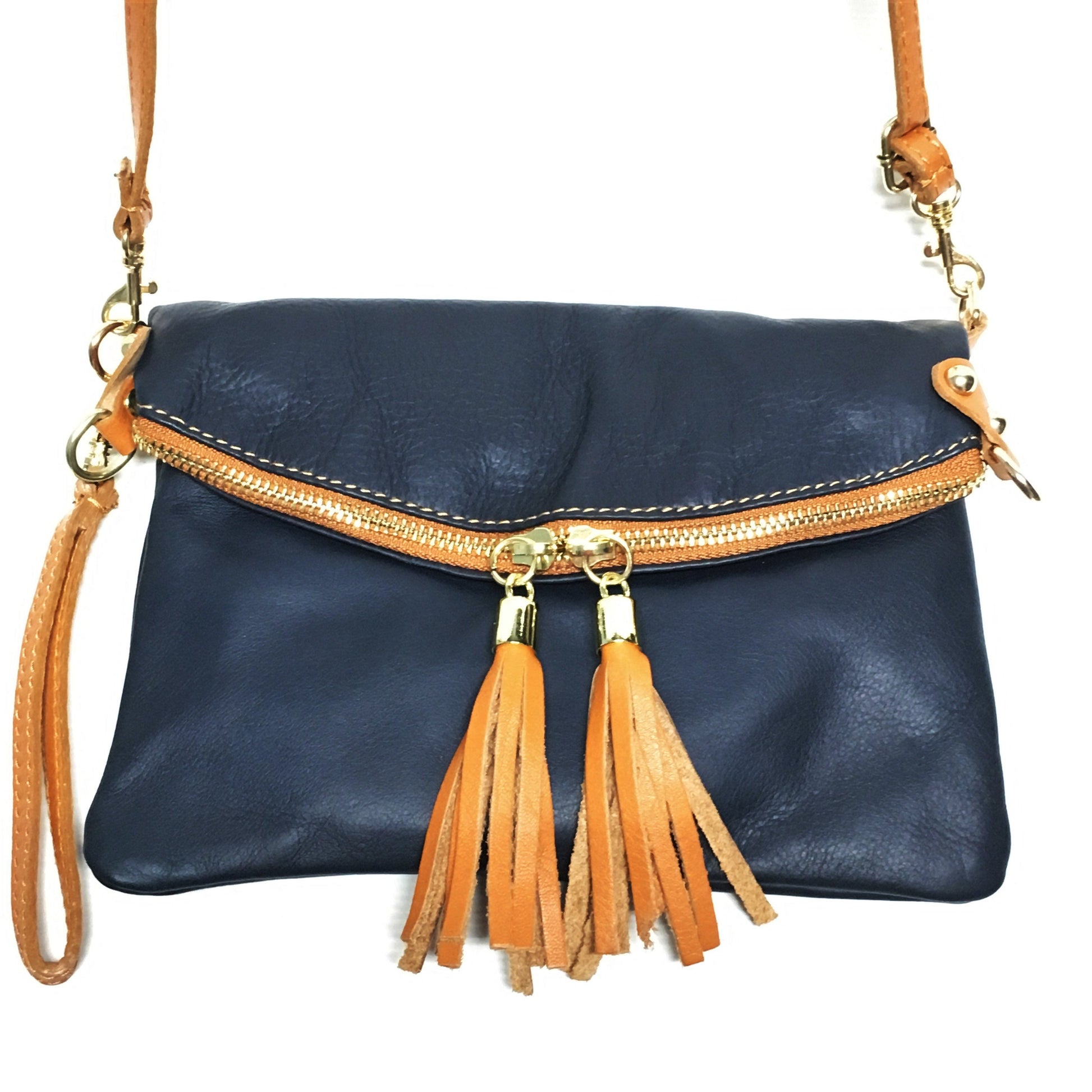 navy blue handbag, blue leather handbag, blue purse