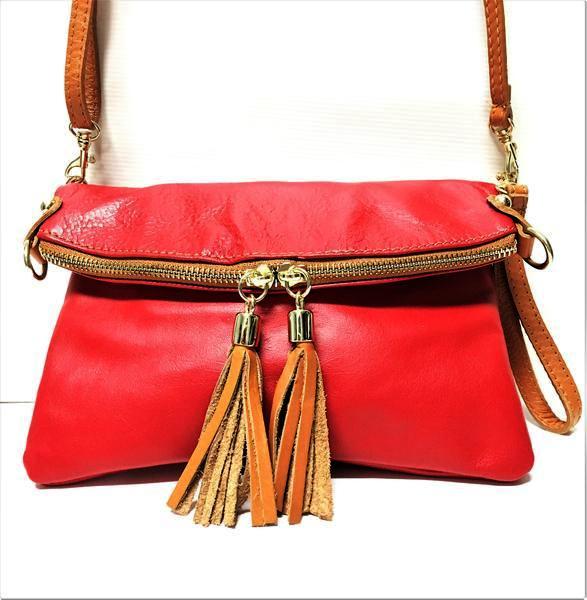 red leather handbag, red leather purse, italian handbag