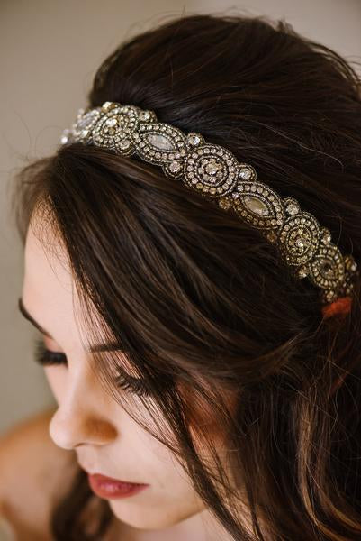 rhinestone wedding headband, bridal headband