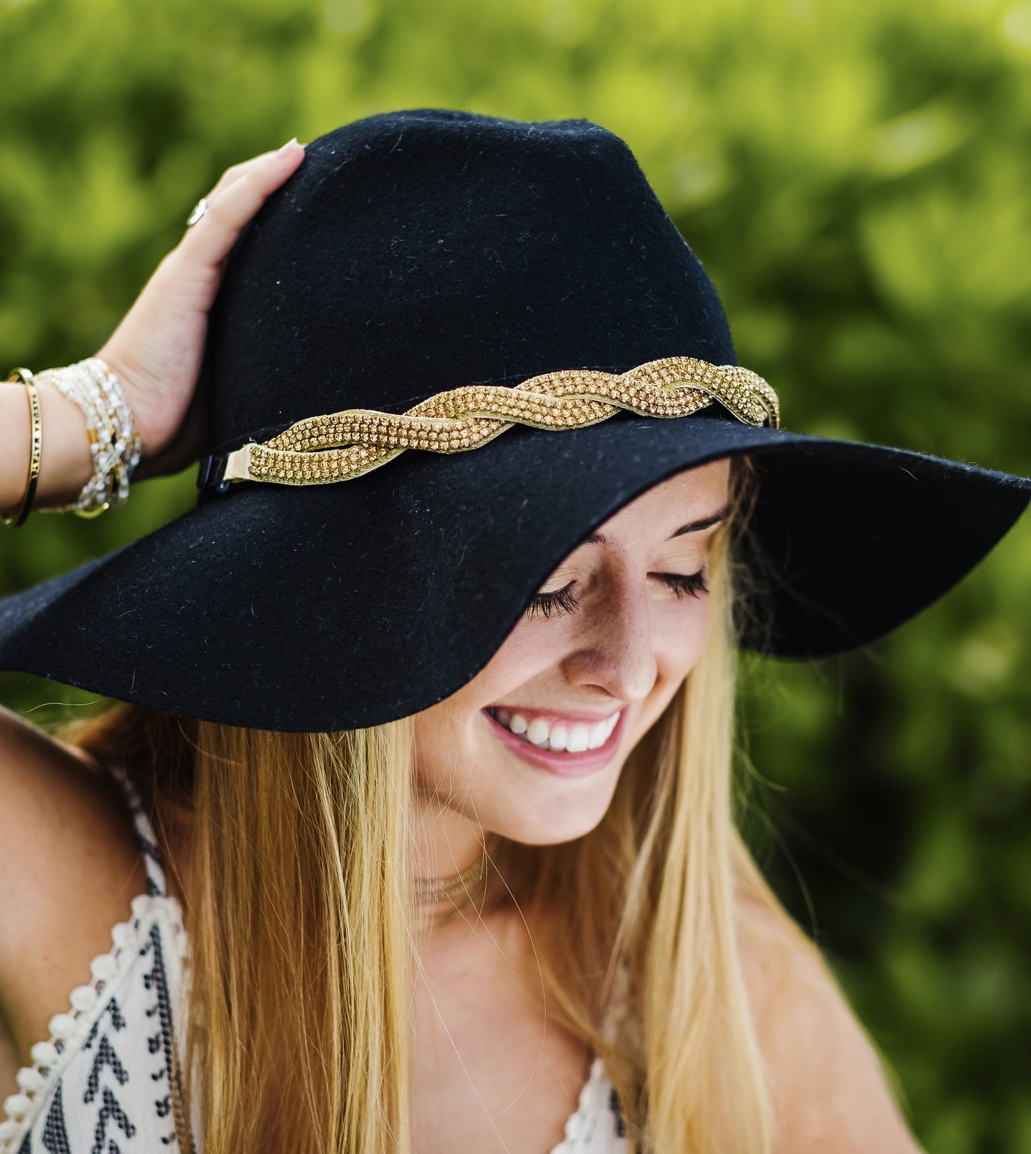Gold braided twist Sun Hat Band