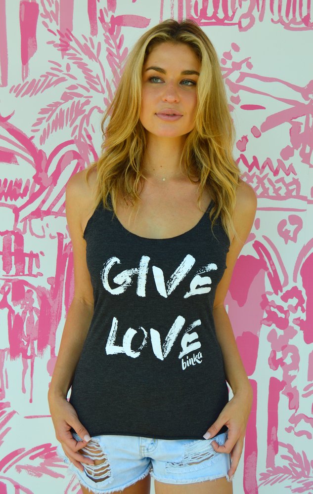 Give Love Black Tank T-Shirt