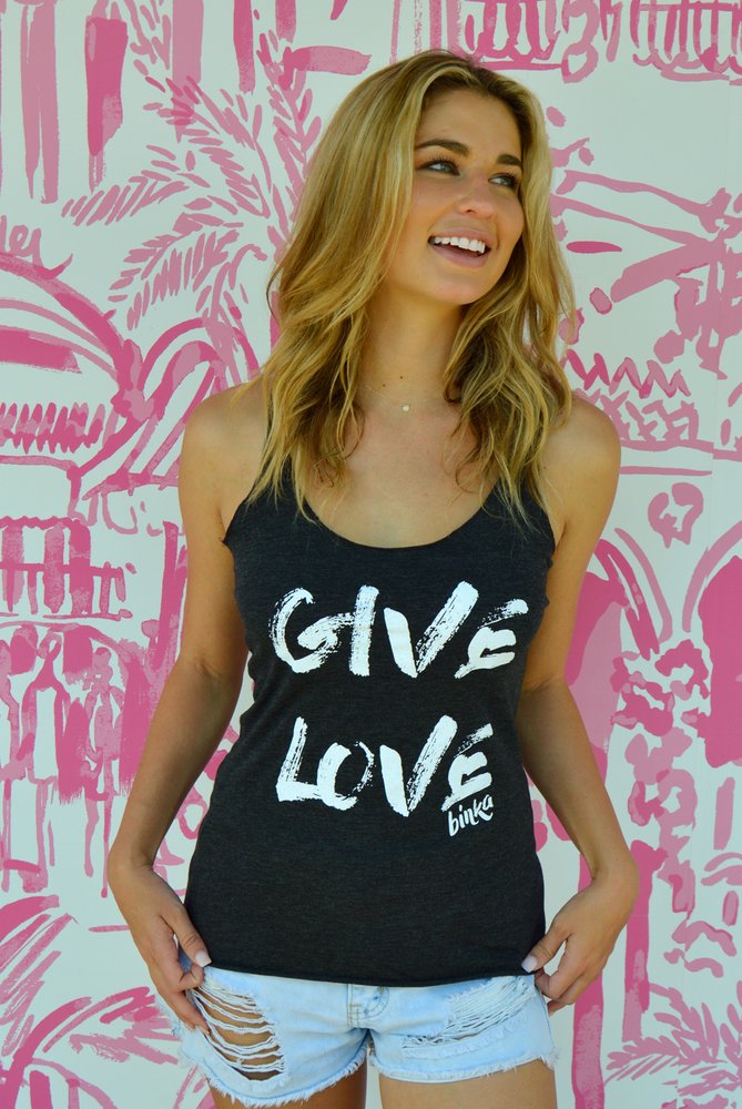 Give Love Black Tank T-Shirt
