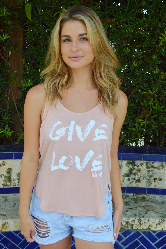 Give Love Pink Tank T-Shirt