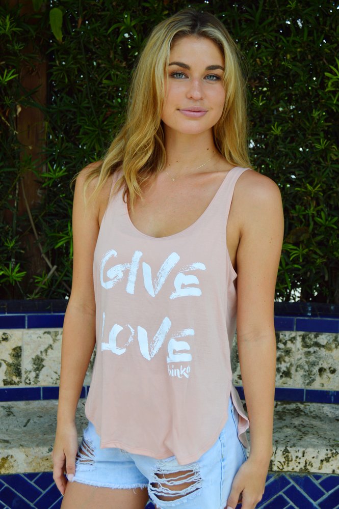 Give Love Pink Tank T-Shirt